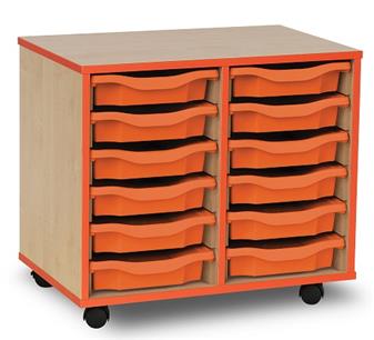 Coloured Edge 12 Single Tray Storage Mobile -Tangerine