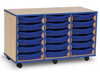 Coloured Edge 12 Single Tray Storage Mobile - Blue