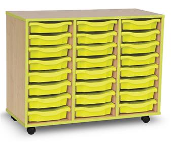 Coloured Edge 24 Single Tray Storage Mobile - Lime