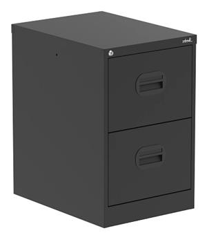 Steel Filing Cabinet 2 Drawers - Black