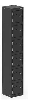 6 Door Steel locker - Black