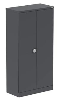 Steel Stationery Cupboard Tall Graphite Grey
