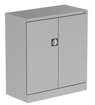 Steel Stationery Cupboard Low Silver