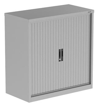 Low Tambour Cupboard - Silver