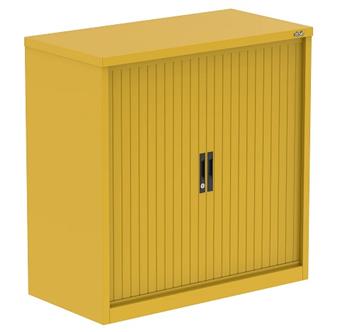 Low Tambour Cupboard -Lemon Yellow