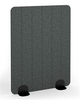 SHUSH Accoustic Floor Standing Panels - Stripe Design in Moon Light Grey/Black Metal Feet
