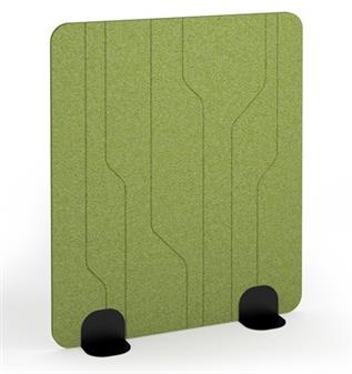 SHUSH Accoustic Floor Standing Panels - Grain Design in Fruit Green/Black Metal Feet
