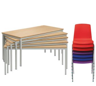 15 Secondary Tables & 30 NP Chairs Classpack - Fully Welded