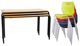 15 x Crushed Bent Tables & 30 x GEO Chairs