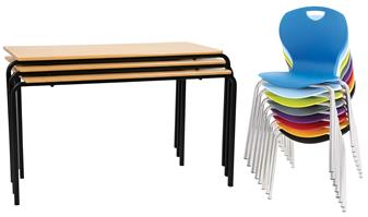Crushed Bent Tables & EVO Chairs