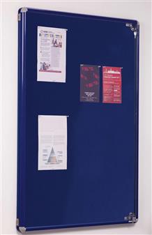 Flameshield Tamperproof Noticeboard - Blue Fabric/Blue Frame