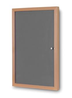 Recycled Tamperproof Noticeboard - Grey Felt Light Wood Frame
