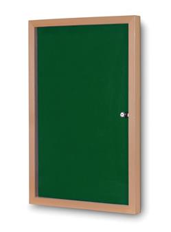 Recycled Tamperproof Noticeboard - Green Felt Light Wood Frame
