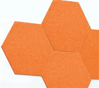 Recycled Hexagon Noticeboards - Pack Of 6 - Orange