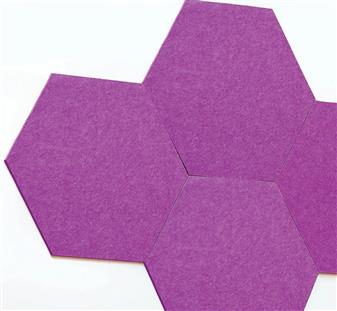 Recycled Hexagon Noticeboards - Pack Of 6 -Lilac