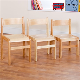 Natural Wood Stacking Classroom Chair
