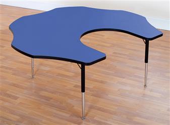 Height-Adjustable Teacher Flower Table - Blue