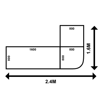 Reception Counter Desk - Left-Handed