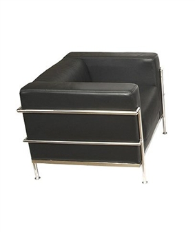 Leather/Chrome 1-Seater Reception Chair