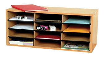 12 Section Pigeon Hole Literature Sorter - Static