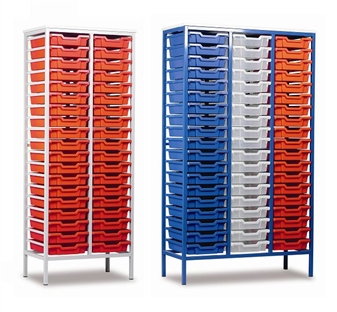 Tall Metal Frame Static Plastic Tray Storage Units