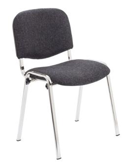 Charcoal Fabric Stacking Chair With Chrome Frame