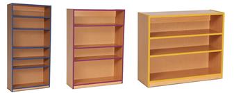 Coloured Edge Wooden Open Bookcase Storage 