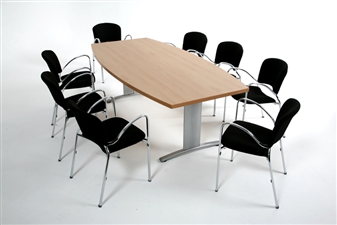 Boat Shape Folding Meeting Table With Chairs