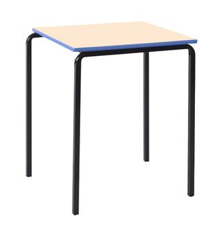 Crushed Bent Square Table, Maple Top & Blue PVC Edge 