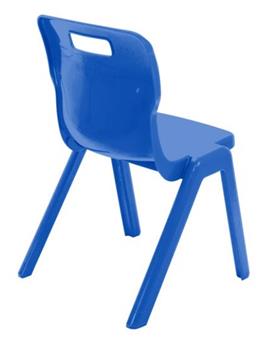 Titan One Piece Polypropylene Chair - Size 4 - Blue