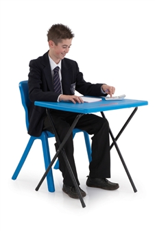 Polypropylene Folding Exam Desk - Blue