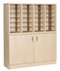 24 Shelf Pigeon Hole With Cupboard Unit - Wide