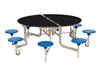 Round Mobile Folding Tables - 8 Seats