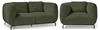 Quick Ship Ebony Soft Seating - Olive Green Fabric
