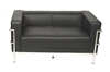 Leather/Chrome 2-Seater Reception Sofa